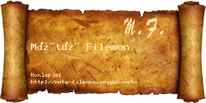 Máté Filemon névjegykártya