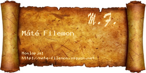 Máté Filemon névjegykártya